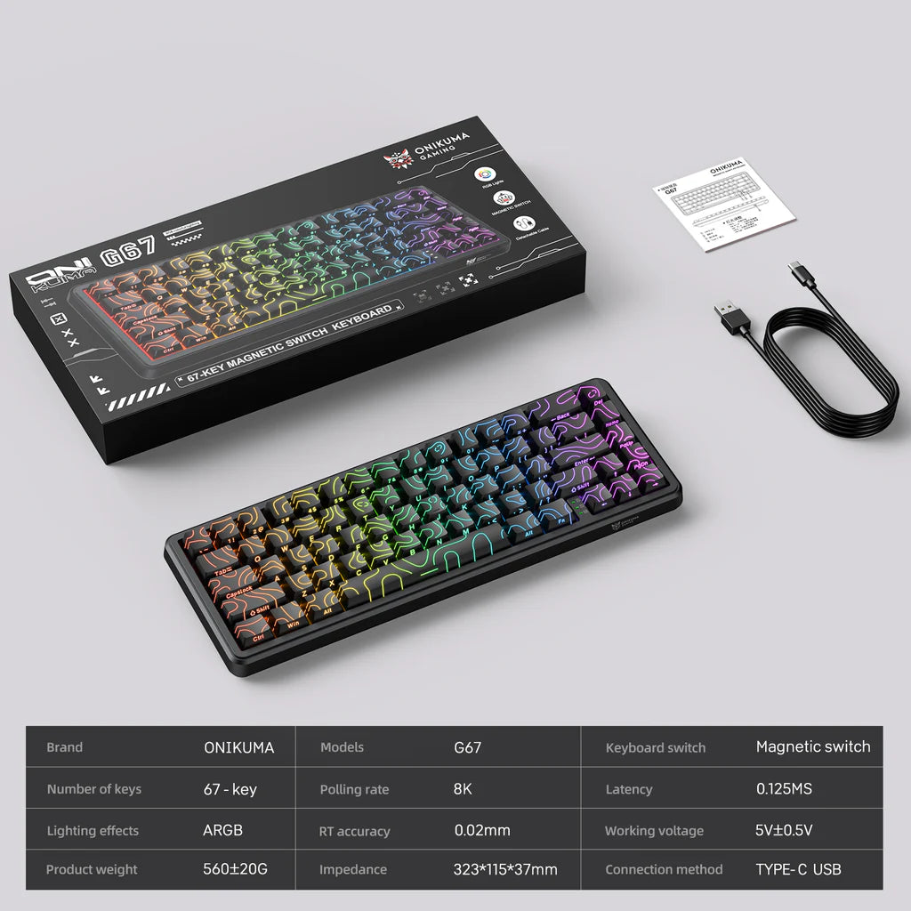 ONIKUMA G67 Magnetic Keyboard – 65% Mechanical Gaming Keyboard