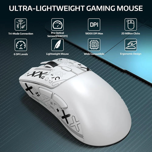 Attack Shark R1 Wireless Gaming Mouse – PAW3311 Sensor • Up to 18,000 DPI