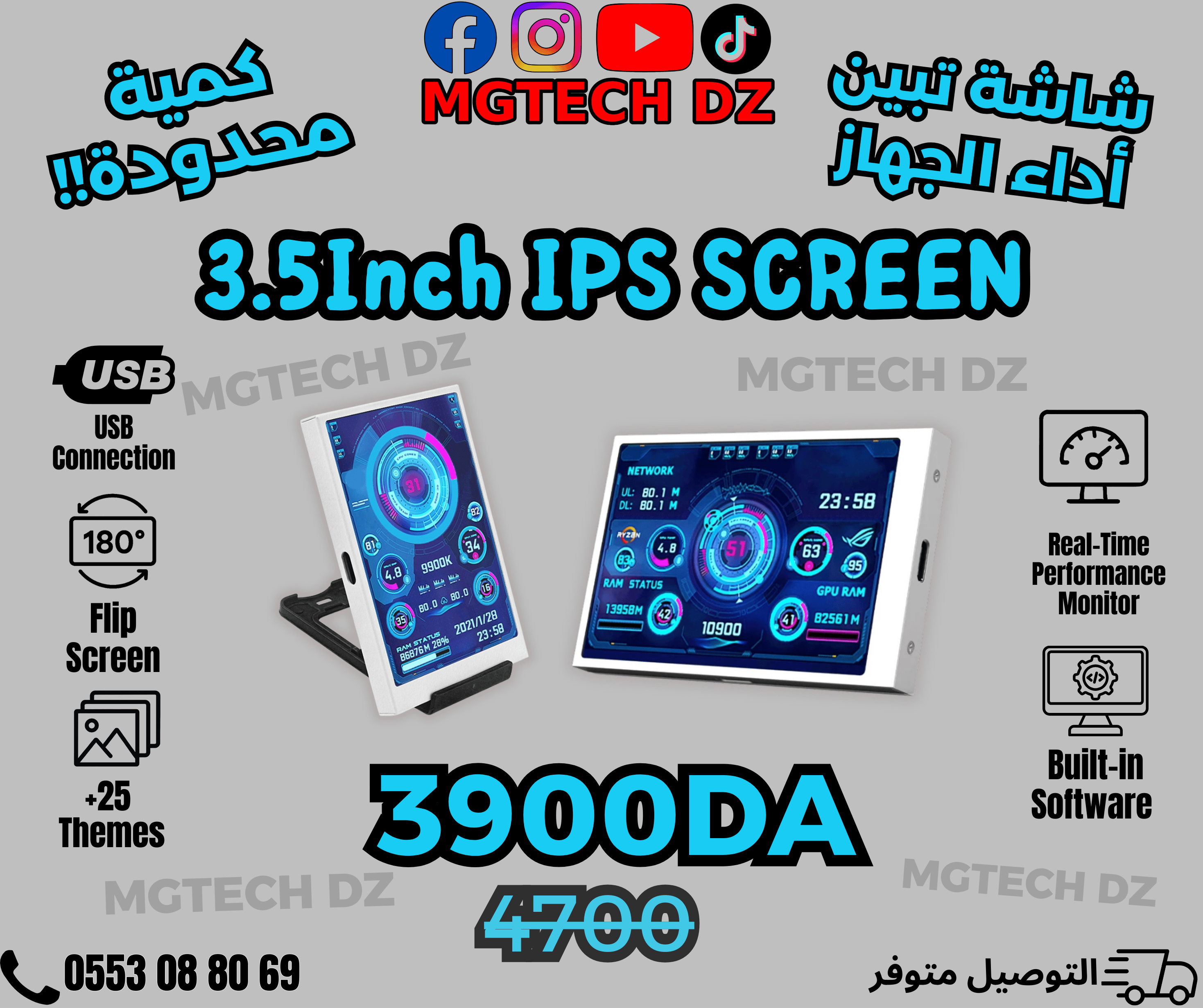 3.5 Inch IPS Screen – PC Performance Display
